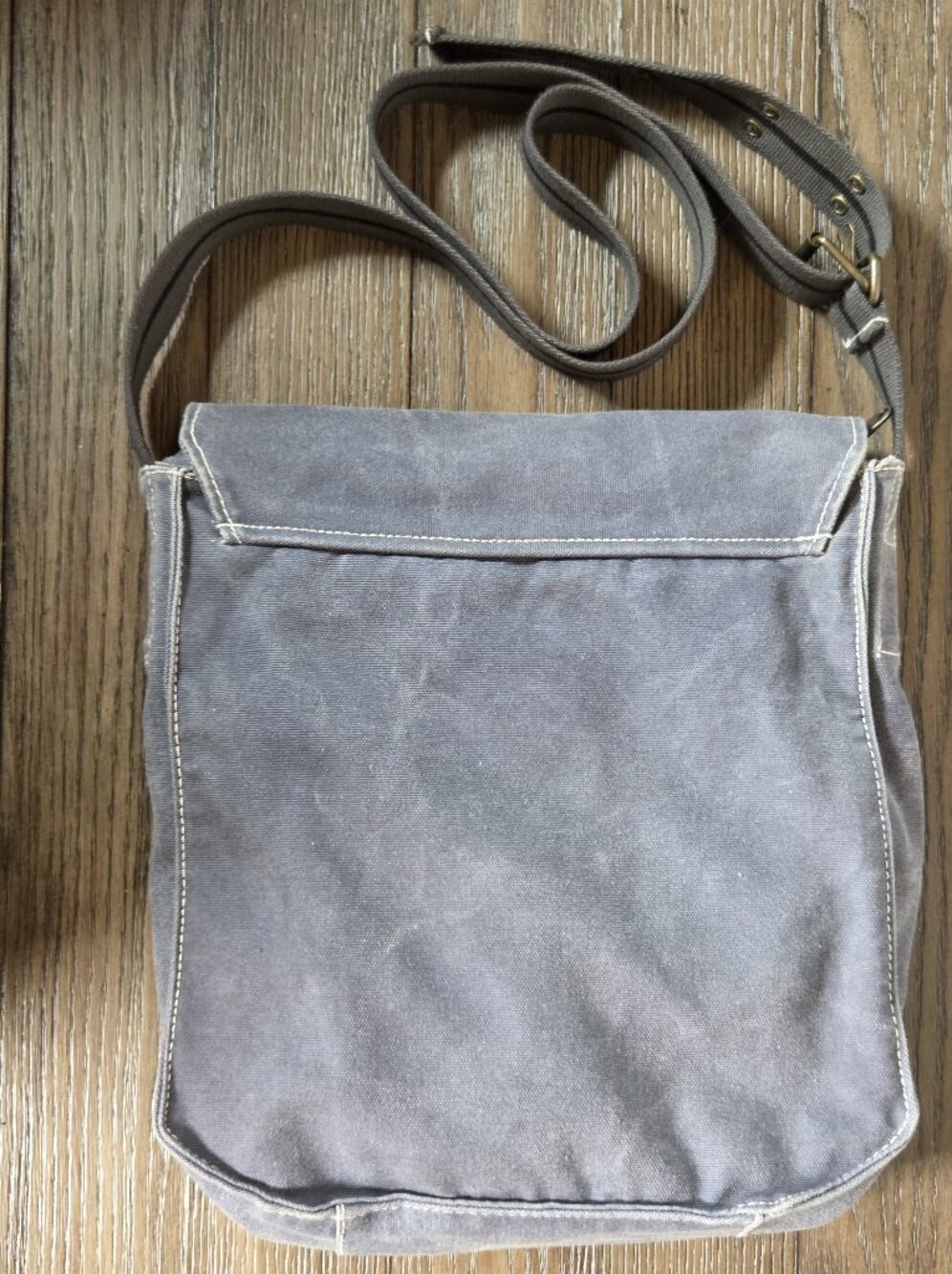 Vtg DIESEL Y2K Distressed Grey Canvas Messenger Bag - Excellent Condition - Picture 6 of 13